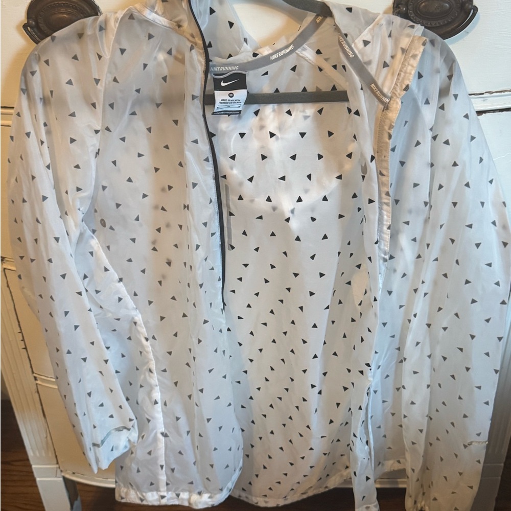 Nike running Sheer Jacket with Black Geometric Design